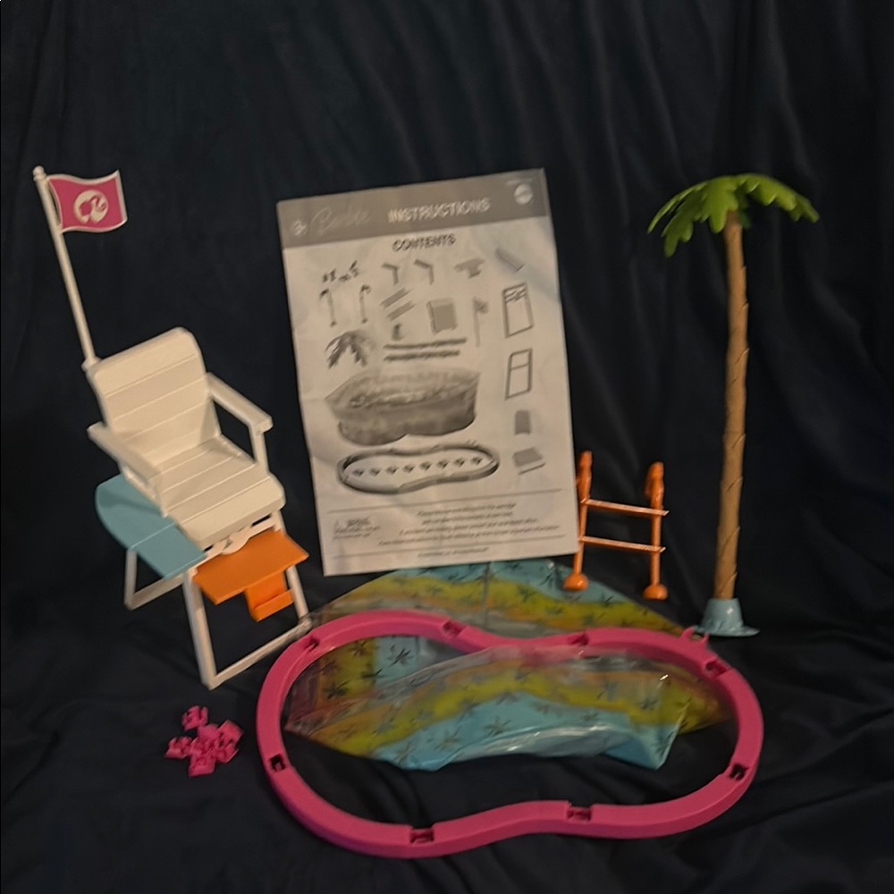 Barbie Poolside Playset with Chair and Palm Tree